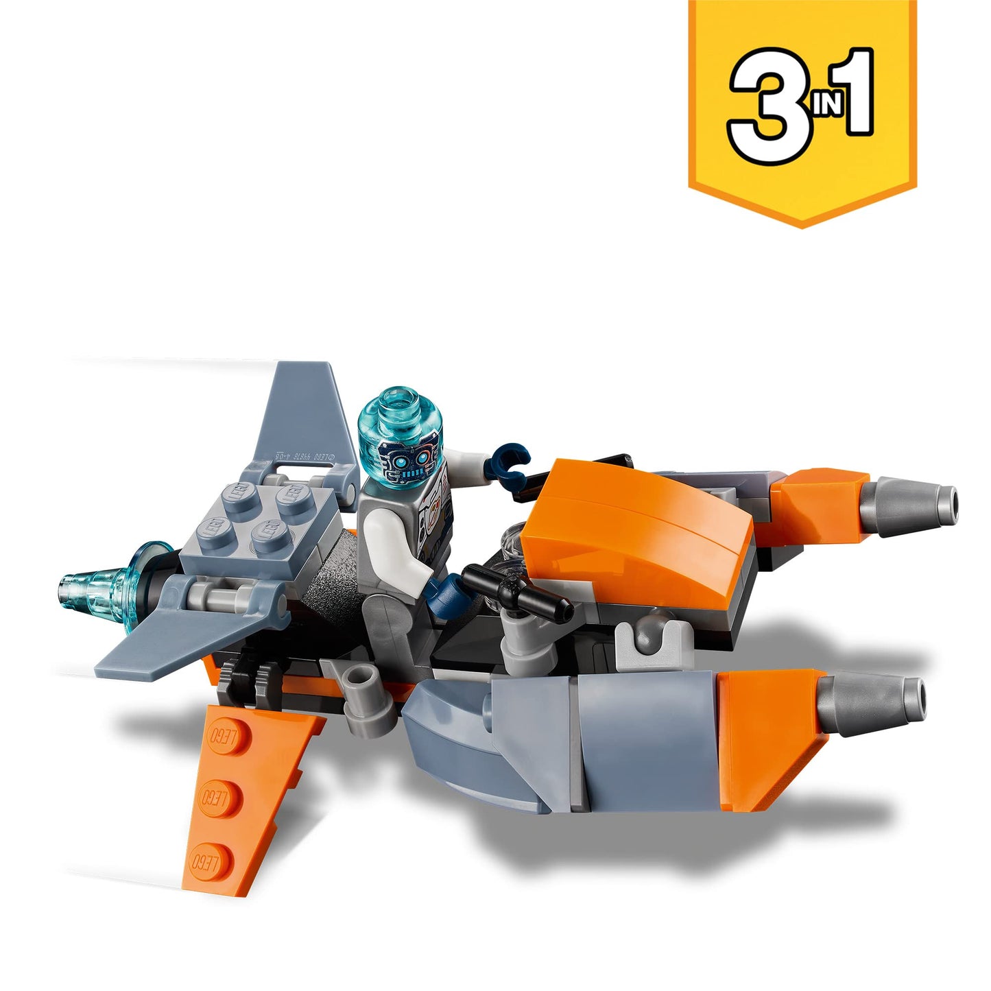 LEGO Creator 3’ü 1 Arada Siber İnsansız Hava Aracı 31111-6 Yaş ve Üzeri Çocuklar İçin Siber İnsansız Hava Aracı, Siber Robot ve Siber Motosiklet İçeren Yaratıcı Oyuncak Yapım Seti (113 Parça)