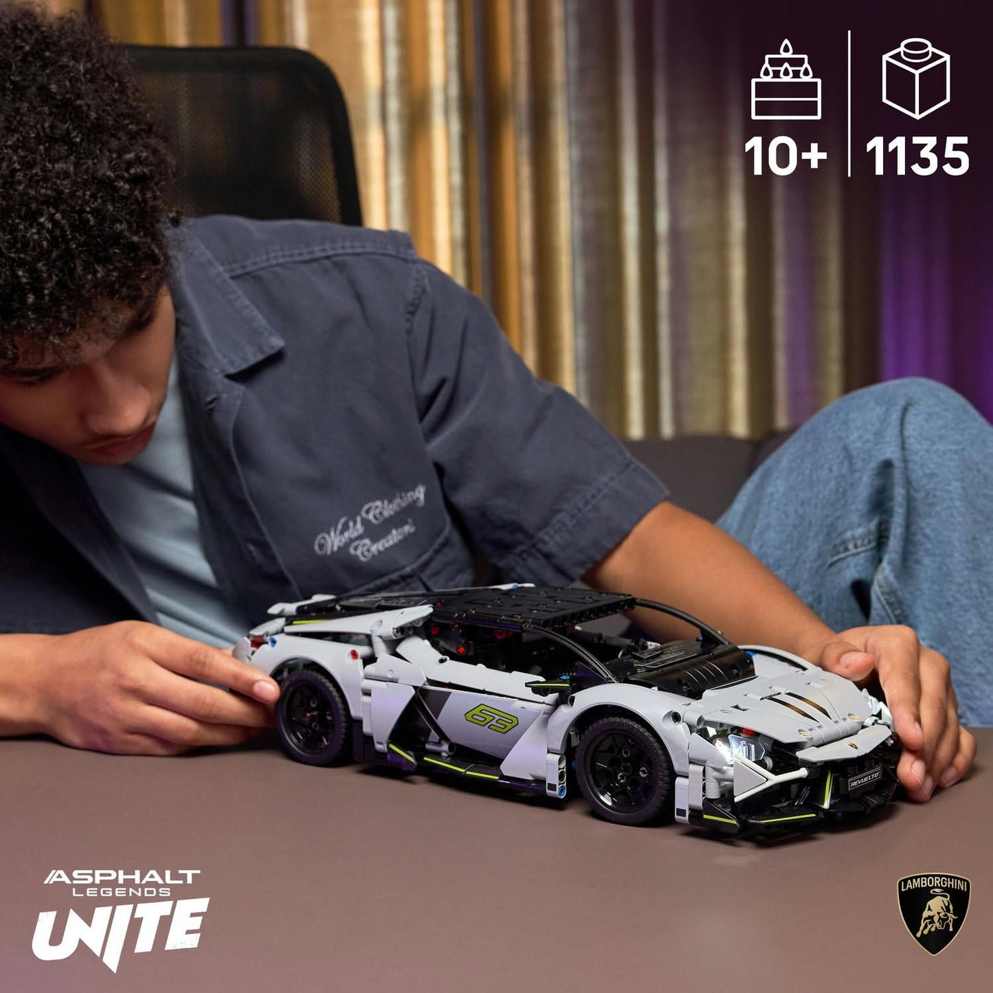 LEGO Technic Lamborghini Revuelto Spor Araba 42214 – 10 Yaş ve Üzeri Çocuklar İçin STEM Destekli Oyuncak Yapım Seti, Süper Spor Araba Tutkunlarına Yaratıcı Hediye Fikri ve Eğitici Oyun (1135 Parça)