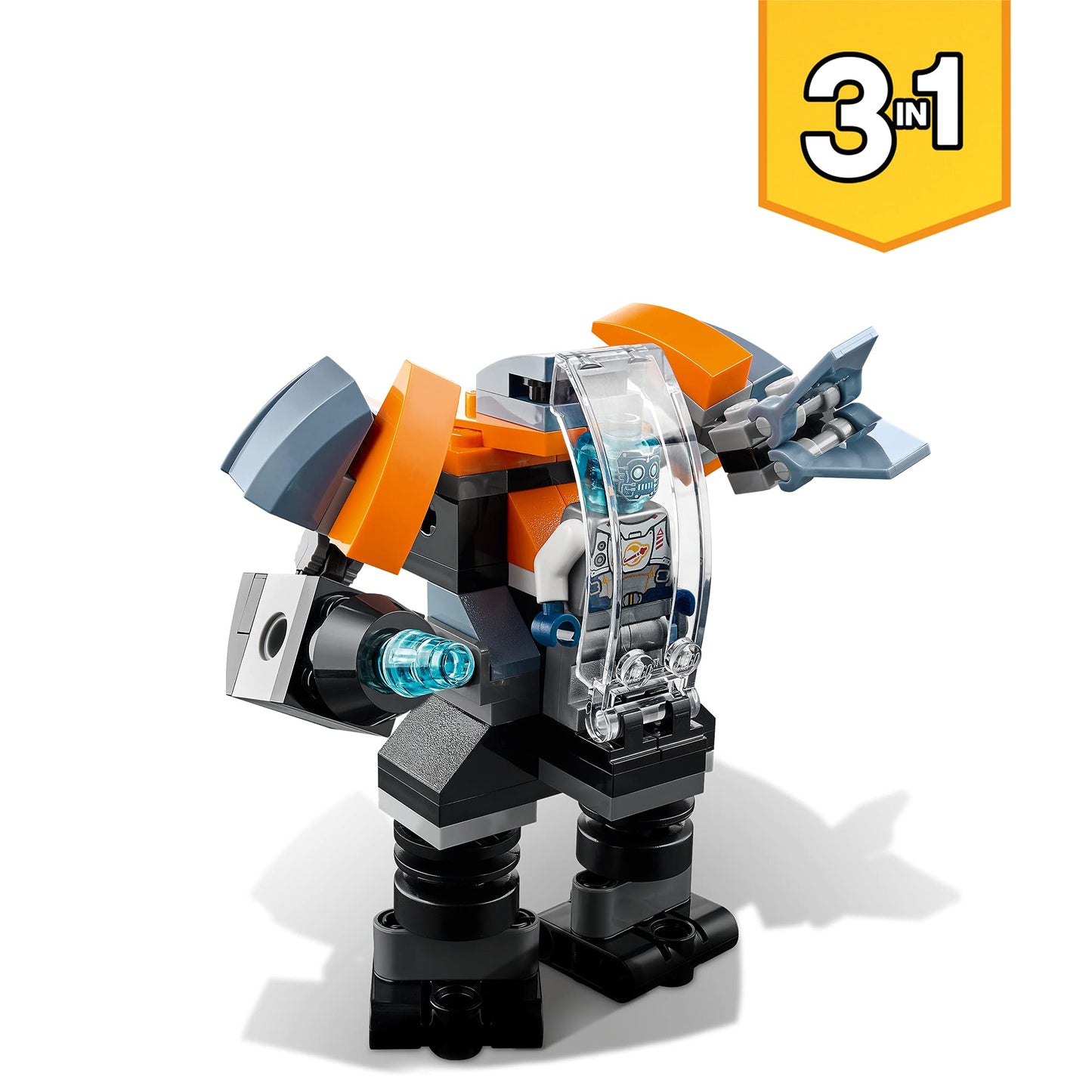 LEGO Creator 3’ü 1 Arada Siber İnsansız Hava Aracı 31111-6 Yaş ve Üzeri Çocuklar İçin Siber İnsansız Hava Aracı, Siber Robot ve Siber Motosiklet İçeren Yaratıcı Oyuncak Yapım Seti (113 Parça)