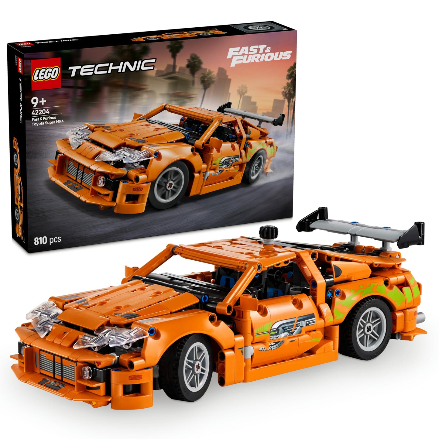 LEGO Technic Fast and Furious Toyota Supra MK4 42204 – 9 Yaş ve Üzeri Çocuklar için 6 Motor ve Açılan Kapılar İçeren Oyuncak Araba Yapım Seti, Çocuklar ve Yetişkinler için Hediye Fikri (810 Parça)