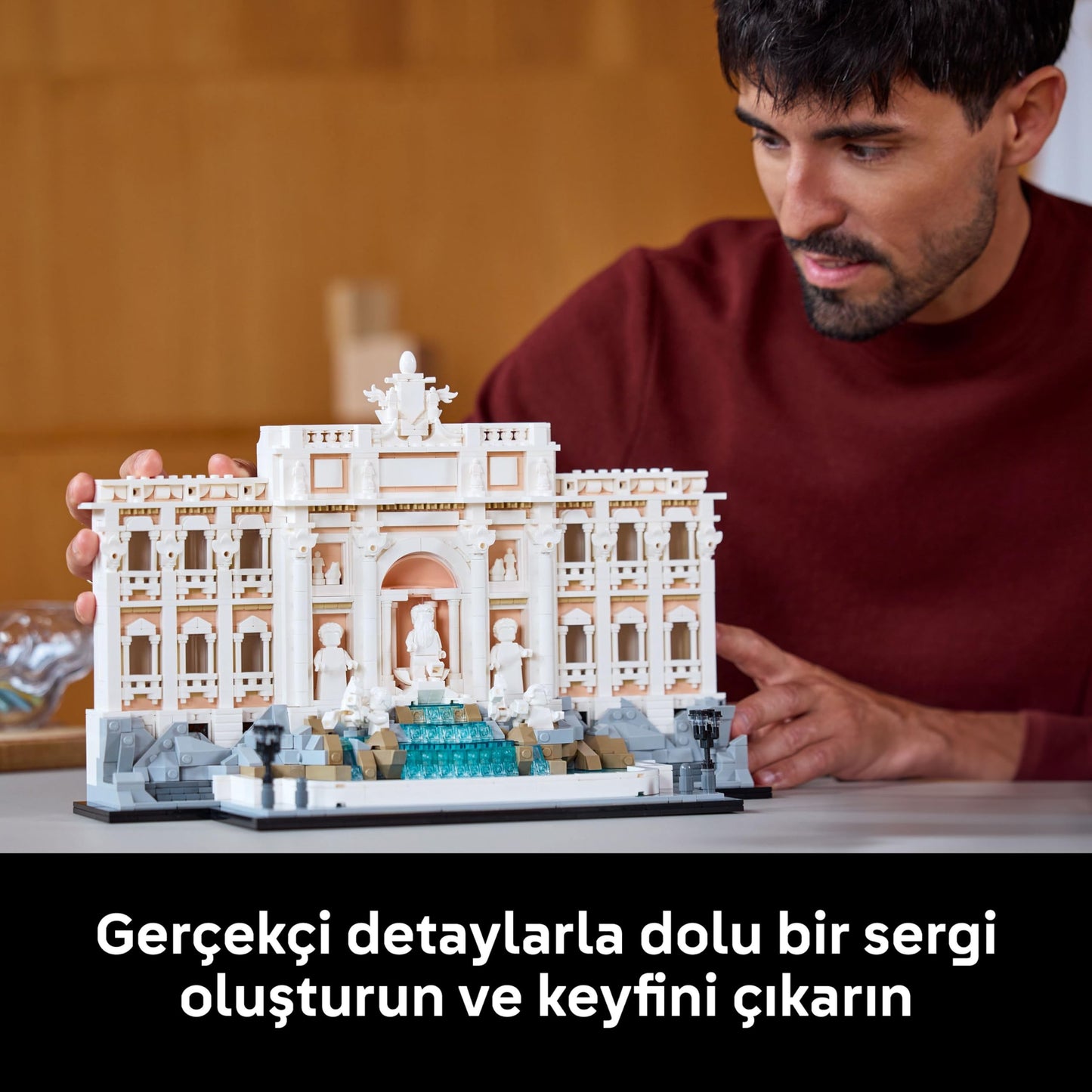 LEGO Architecture Trevi Çeşmesi 21062 - Yetişkin Kadın ve Erkekler için Palazzo Poli ile Okeonos, Sağlık ve Bereket Heykel Minifigürleri İçeren Koleksiyonluk Seyahat Hatırası Yapım Seti (1880 Parça)
