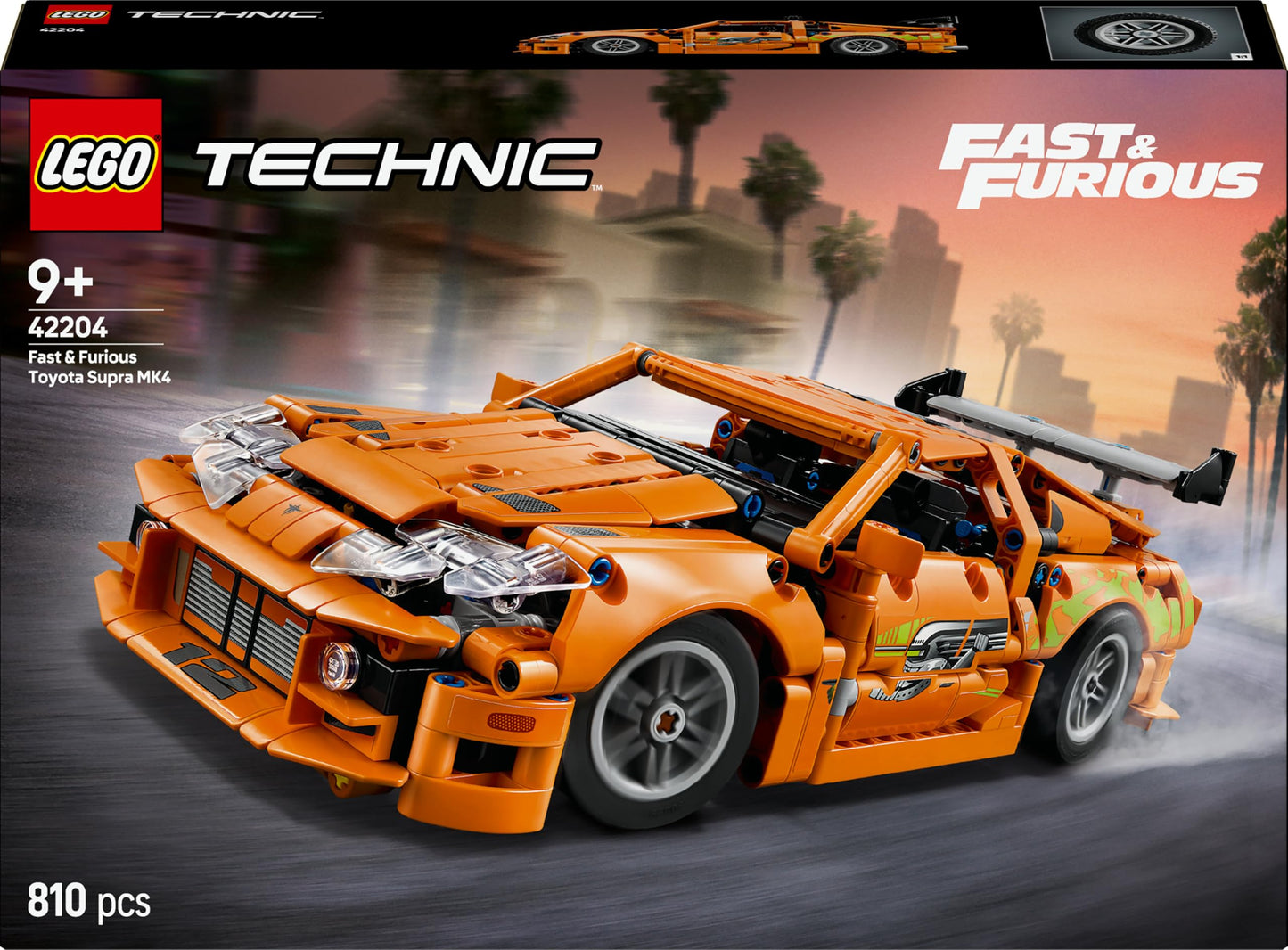 LEGO Technic Fast and Furious Toyota Supra MK4 42204 – 9 Yaş ve Üzeri Çocuklar için 6 Motor ve Açılan Kapılar İçeren Oyuncak Araba Yapım Seti, Çocuklar ve Yetişkinler için Hediye Fikri (810 Parça)