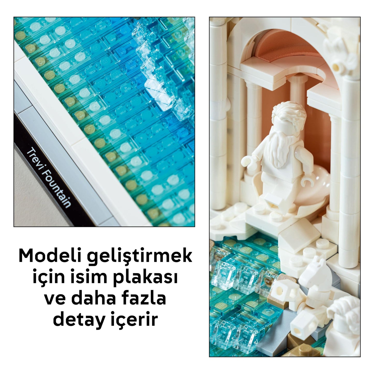 LEGO Architecture Trevi Çeşmesi 21062 - Yetişkin Kadın ve Erkekler için Palazzo Poli ile Okeonos, Sağlık ve Bereket Heykel Minifigürleri İçeren Koleksiyonluk Seyahat Hatırası Yapım Seti (1880 Parça)