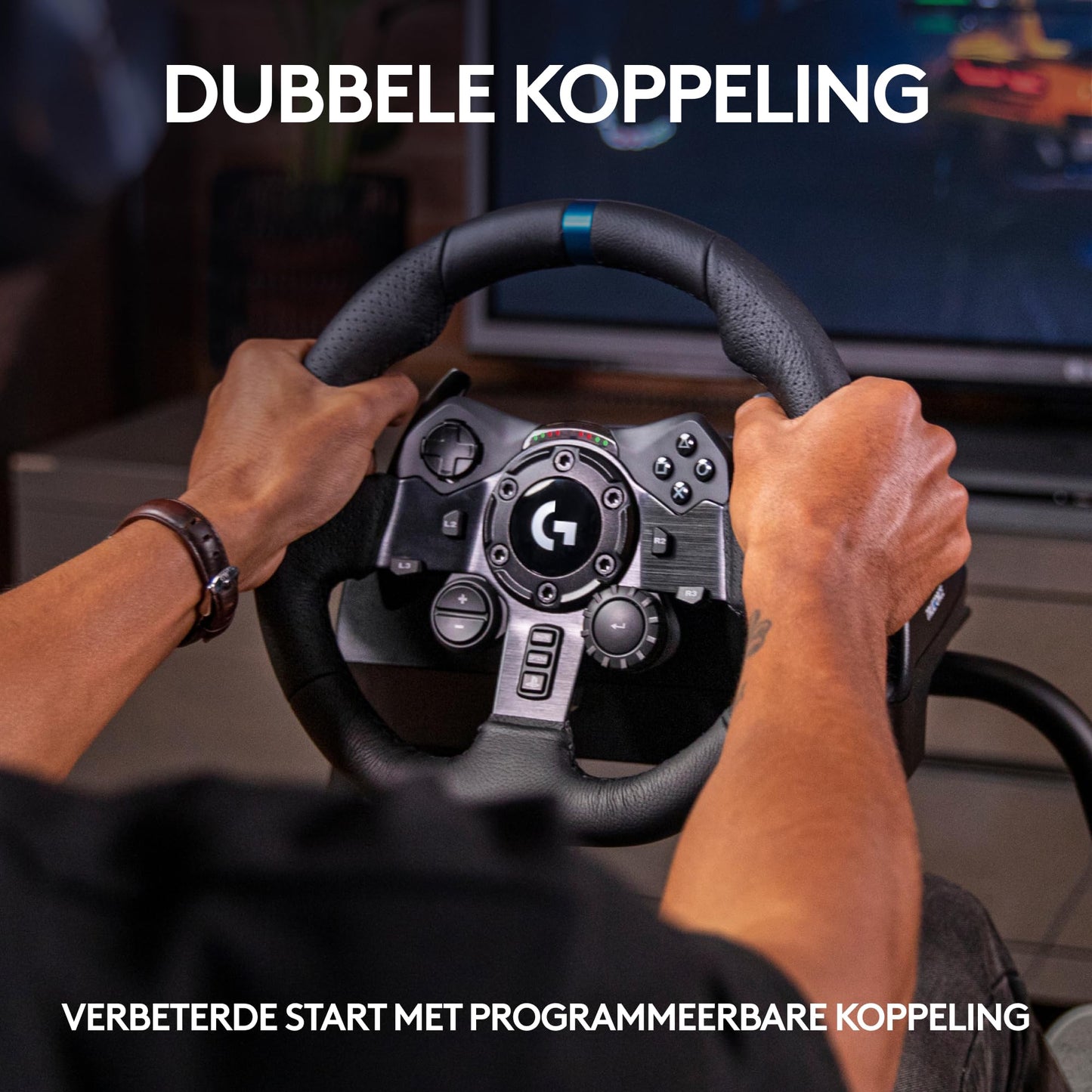 Logitech G G923 Driving Force Yarış Direksiyonu, Aşamalı Fren Pedalı, Alüminyum, Çelik ve Deri Yapı, Xbox/PS3/PS4/PS5/PC ile Uyumlu, Trueforce Teknolojisi, Aşamalı Fren Pedalı, Siyah