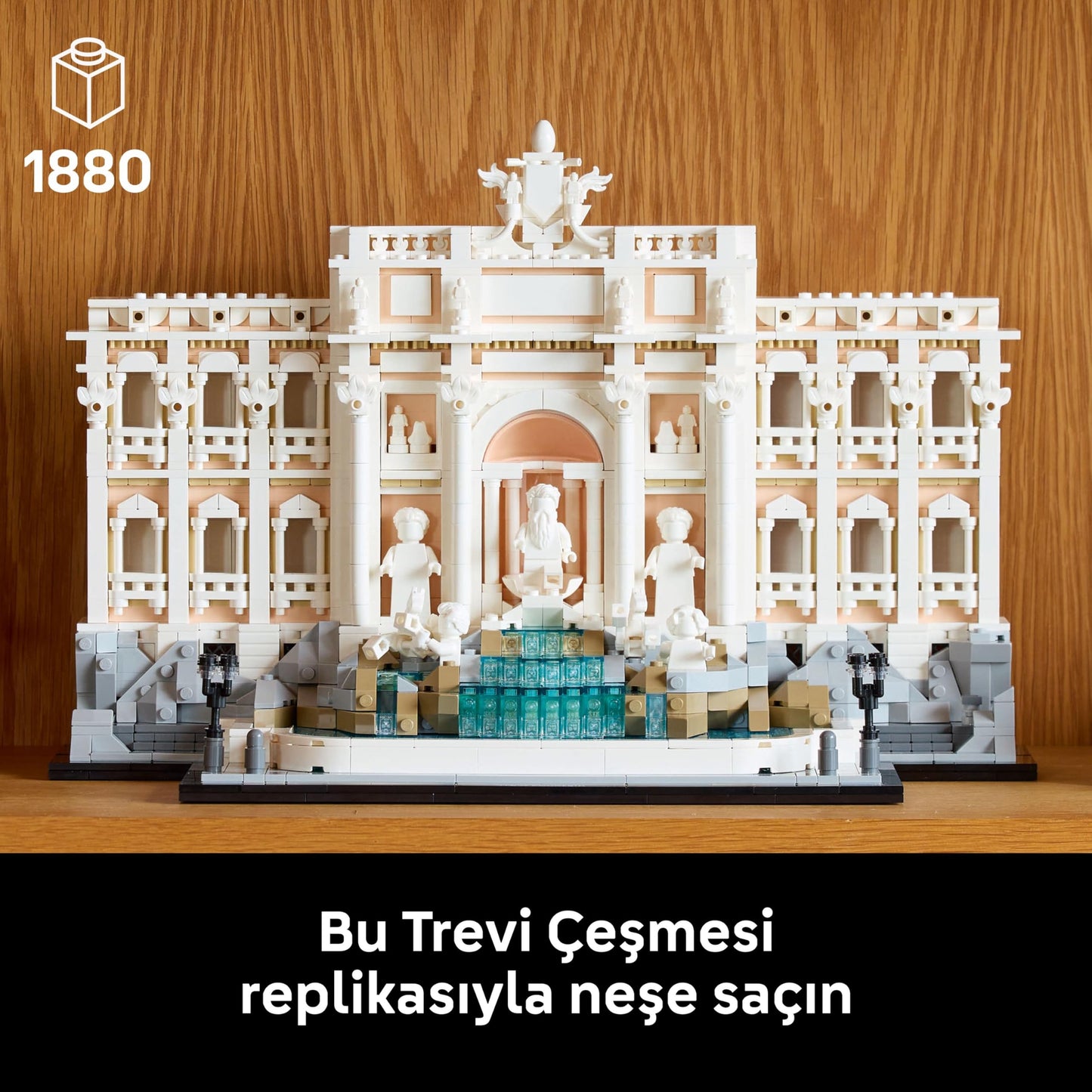 LEGO Architecture Trevi Çeşmesi 21062 - Yetişkin Kadın ve Erkekler için Palazzo Poli ile Okeonos, Sağlık ve Bereket Heykel Minifigürleri İçeren Koleksiyonluk Seyahat Hatırası Yapım Seti (1880 Parça)