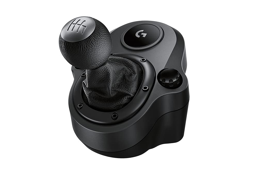Logitech G Driving Force Vites, G29/G920/G923 için, Geri Vitesli ve 6 Konumlu "H" Düzeninde Vites, Çelik ve Deri Yapı, Siyah