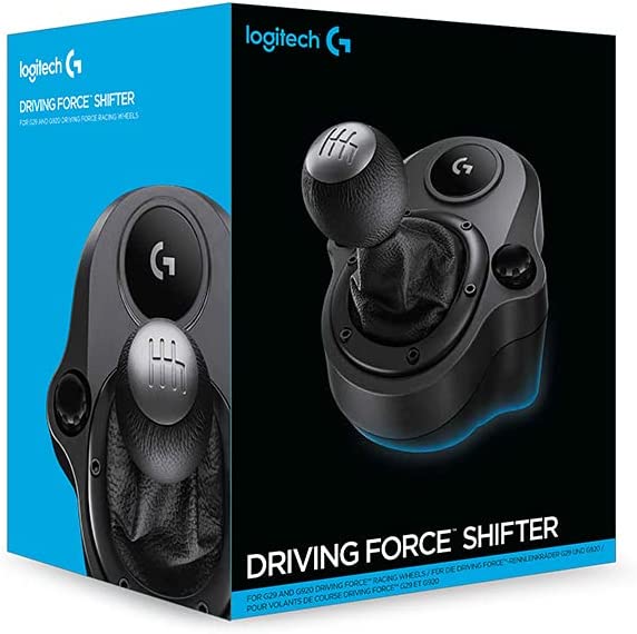 Logitech G Driving Force Vites, G29/G920/G923 için, Geri Vitesli ve 6 Konumlu "H" Düzeninde Vites, Çelik ve Deri Yapı, Siyah