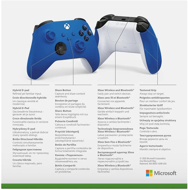 Microsoft Xbox Wireless Controller Mavi, 9. Nesil  (Microsoft TR Garantili)