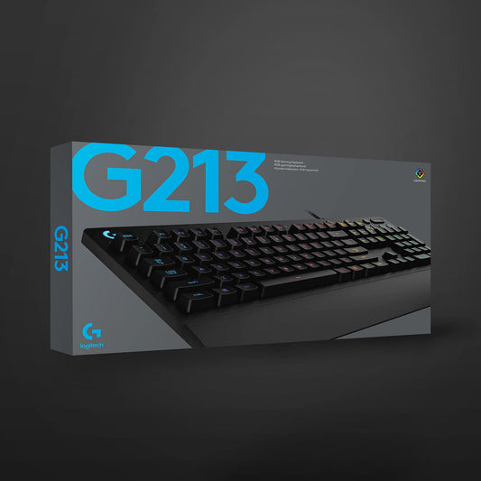 Logitech G G213 RGB Wired Gaming Keyboard, LIGHTSYNC Technology, Spill Resistant, Dedicated Media Controls, Turkish Q Keyboard, Black