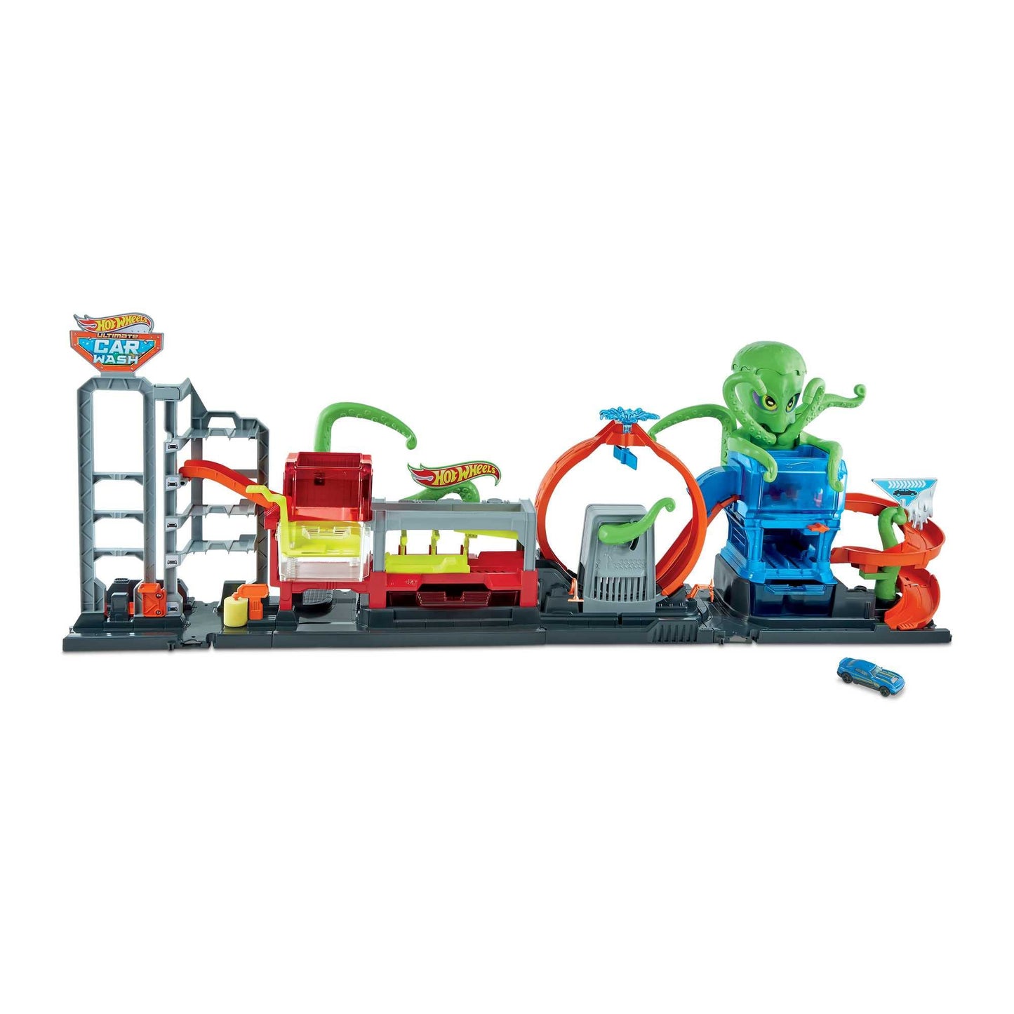 Hot Wheels Dev Ahtapot ile Araba Yıkama Oyun Seti, 4 yaş ve üzeri, GTT96
