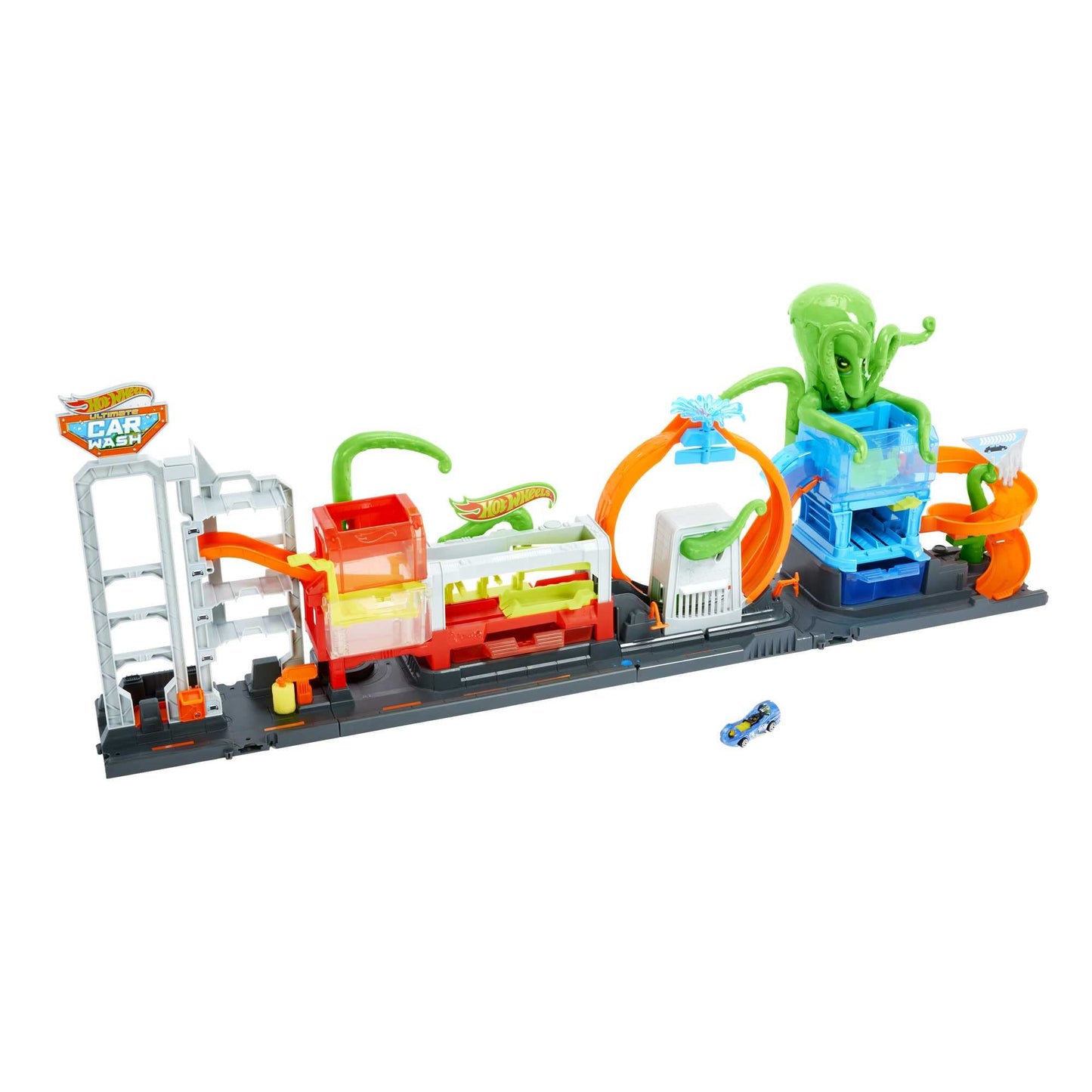 Hot Wheels Dev Ahtapot ile Araba Yıkama Oyun Seti, 4 yaş ve üzeri, GTT96
