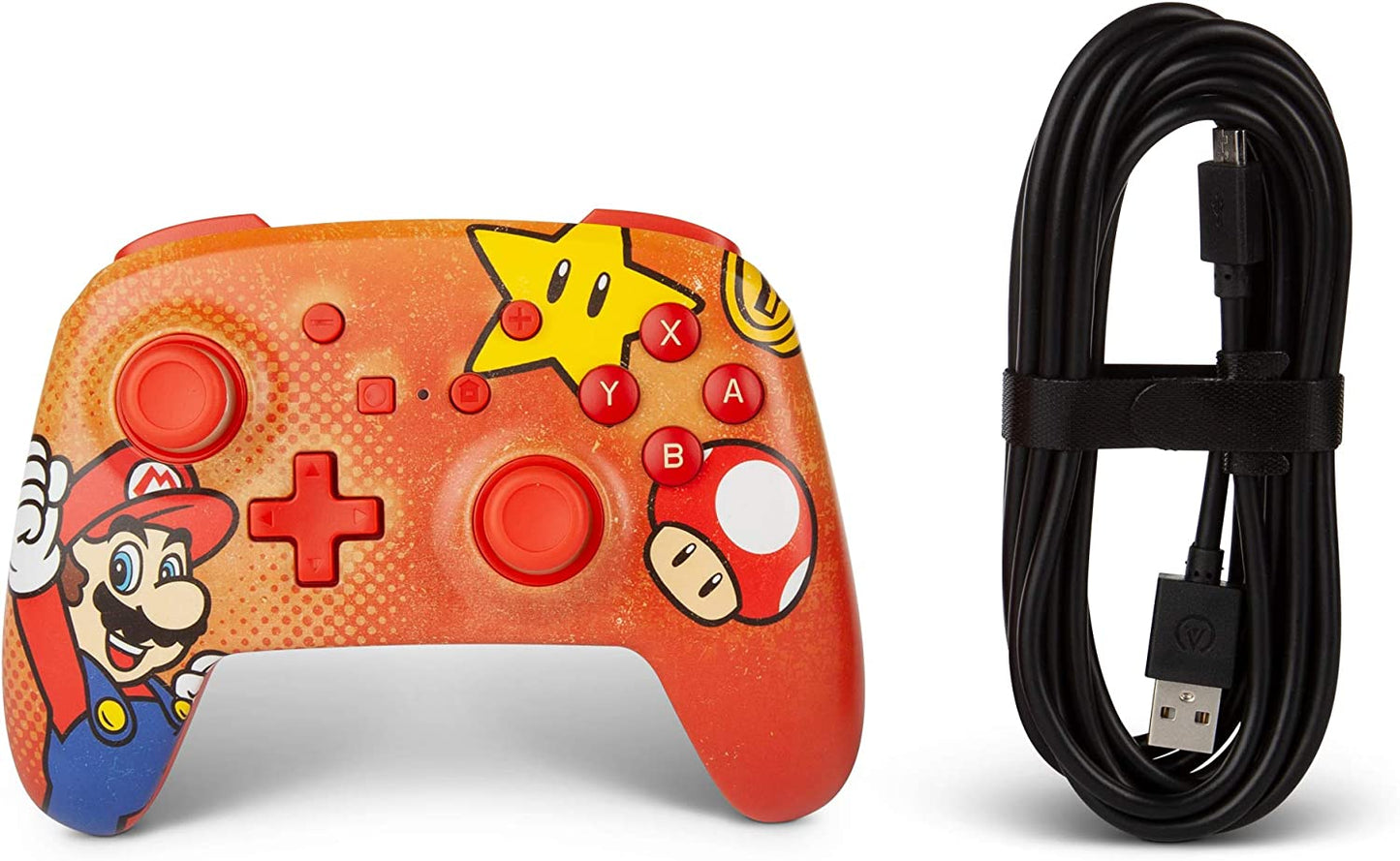 PowerA Enhanced Wired Controller for Nintendo Switch - Mario Vintage, Gamepad, Wired Video Game Controller, Gaming Controller - Nintendo Switch