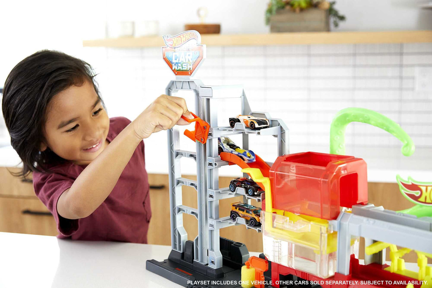 Hot Wheels Dev Ahtapot ile Araba Yıkama Oyun Seti, 4 yaş ve üzeri, GTT96