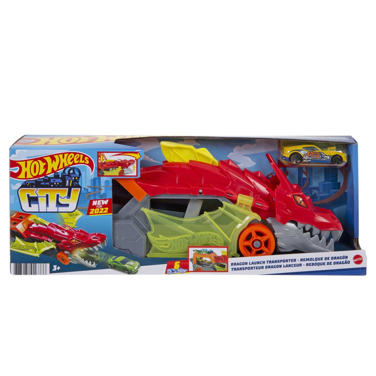 Hot Wheels Fırlatıcı ve Taşıyıcı Ejderha, 3 yaş ve üzeri, GTK42
