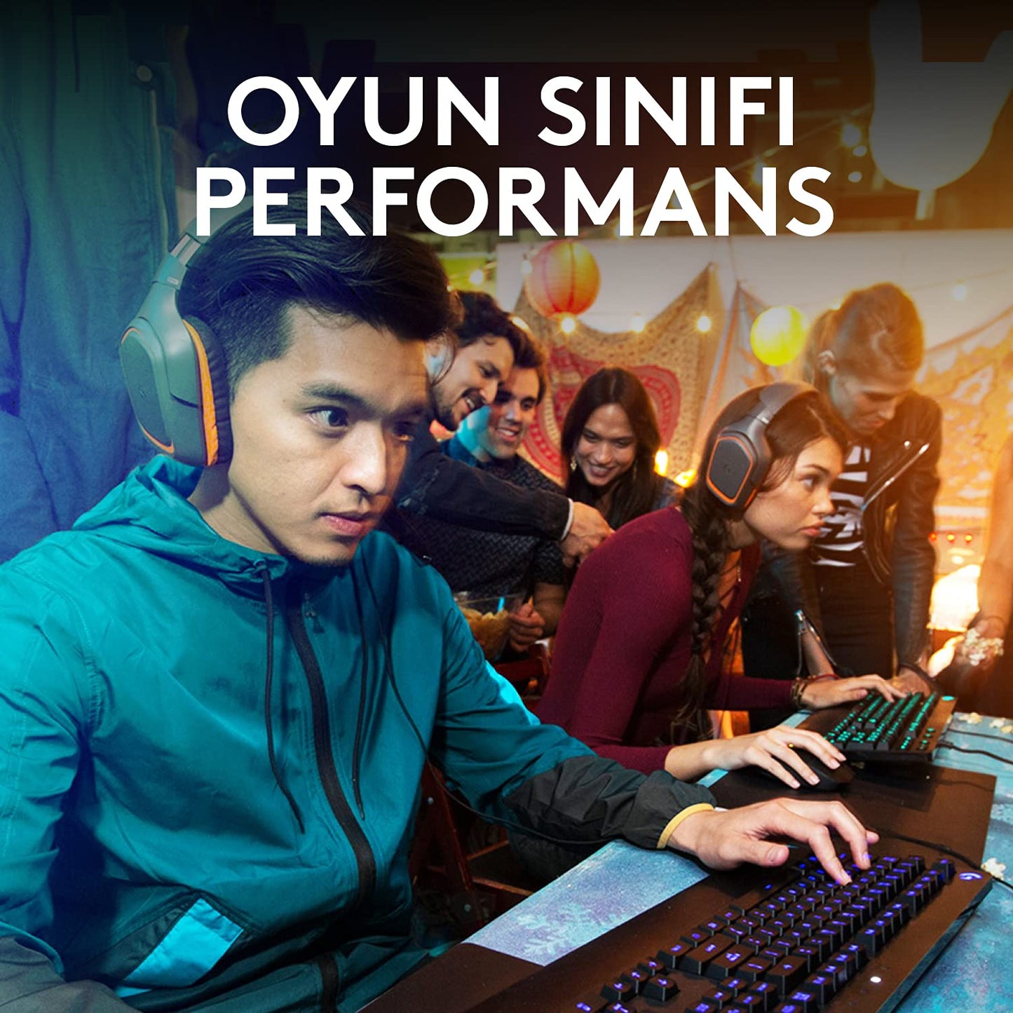 Logitech G G213 RGB Wired Gaming Keyboard, LIGHTSYNC Technology, Spill Resistant, Dedicated Media Controls, Turkish Q Keyboard, Black