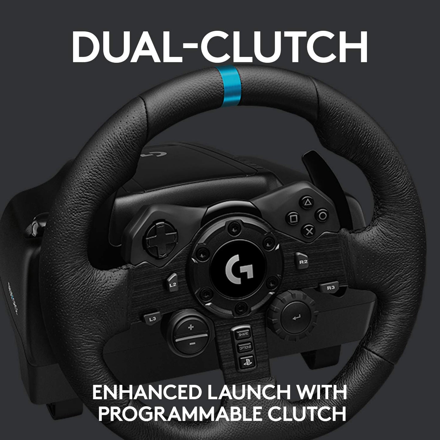 Logitech G923 Steering Wheel And Pedal, Ps4 And Pc, Black