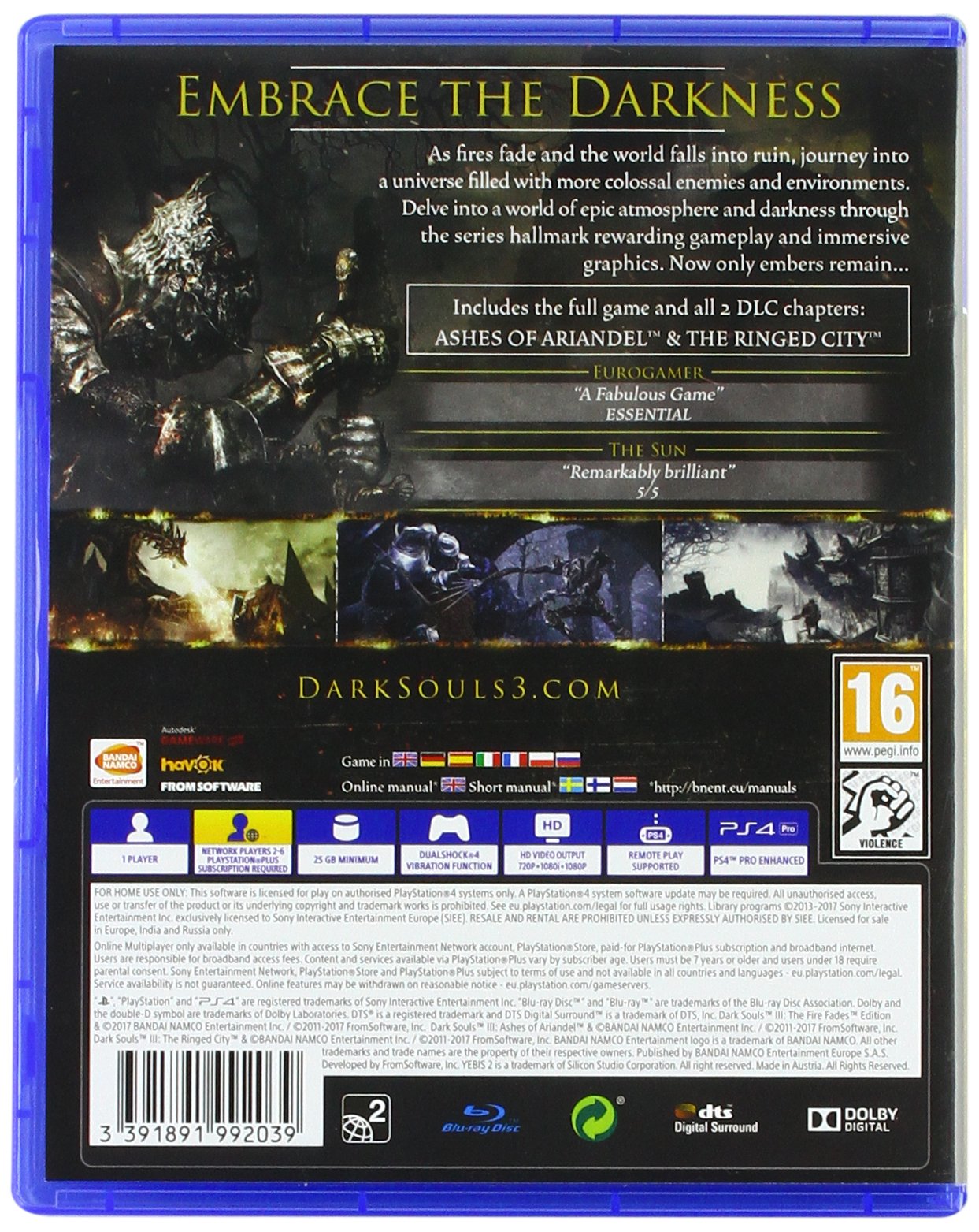 Dark Souls III The Fire Fades Game Of The Year (GOTY) PS4 Game