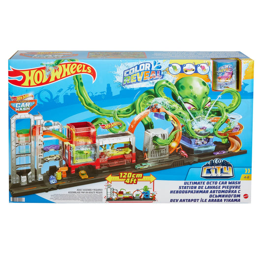 Hot Wheels Dev Ahtapot ile Araba Yıkama Oyun Seti, 4 yaş ve üzeri, GTT96