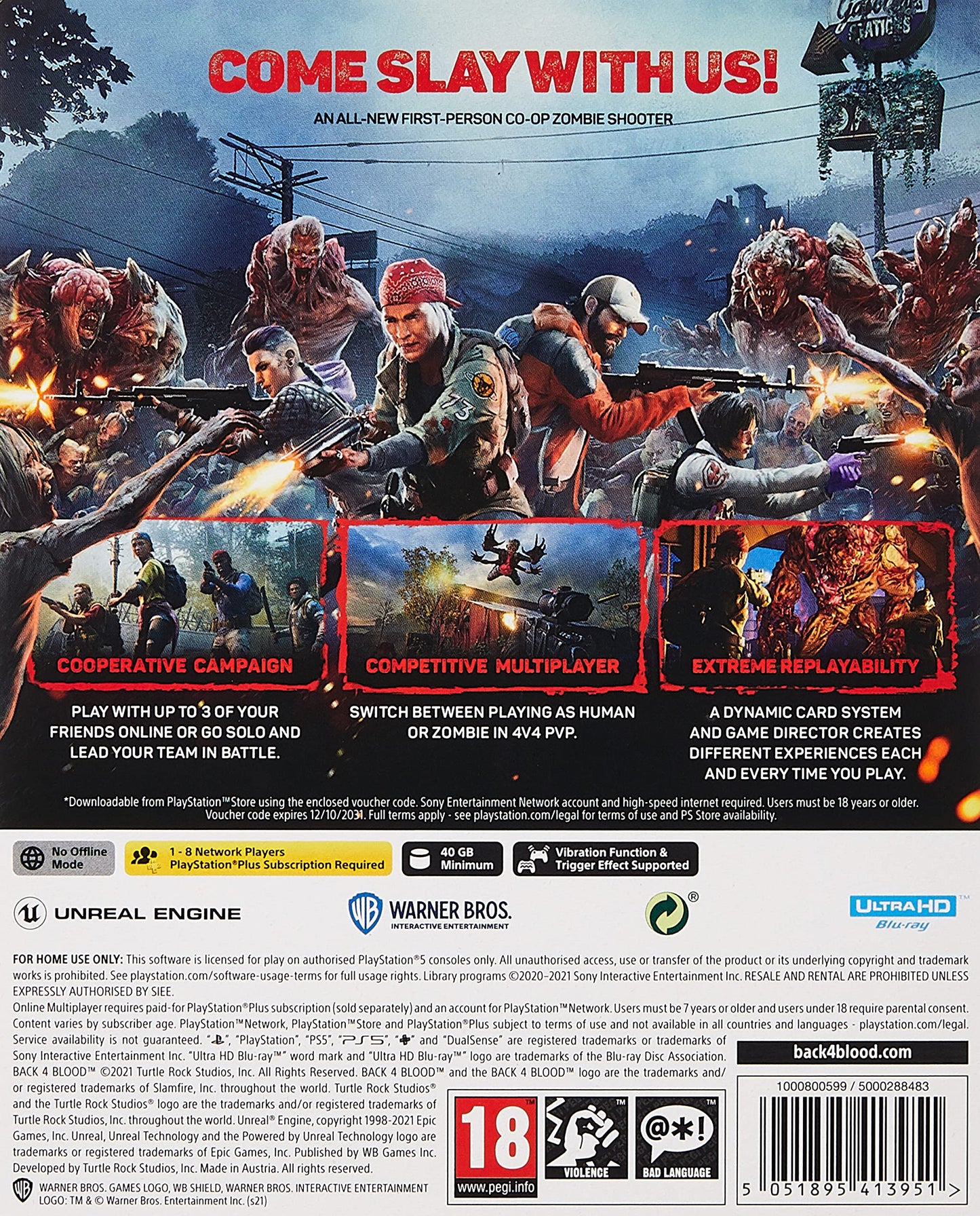 BACK 4 BLOOD STEELBOOK PS5 GAME