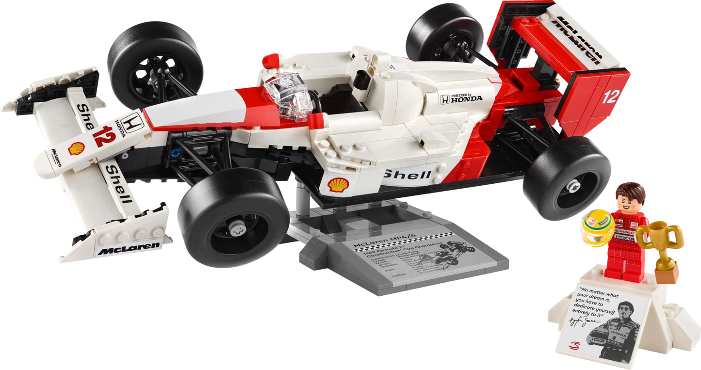 LEGO® Icons McLaren MP4/4 ve Ayrton Senna 10330 - Araç Tutkunu Yetişkinler için Koleksiyonluk Yaratıcı Model Araba Yapım Seti (693 Parça)