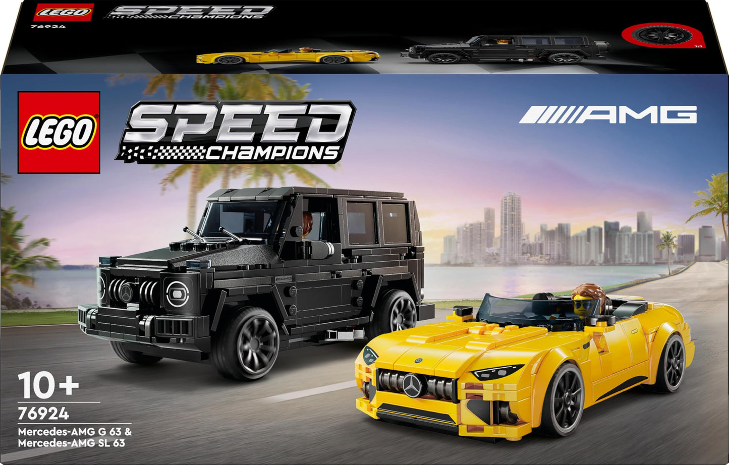 LEGO Speed Champions Mercedes-AMG G 63 ve Mercedes-AMG SL 63 76924, 10 Yaş ve Üzeri Araç Tutkunları için 2 İnşa Edilebilen Model İçeren Yaratıcı Oyuncak Yapım Seti (808 Parça)