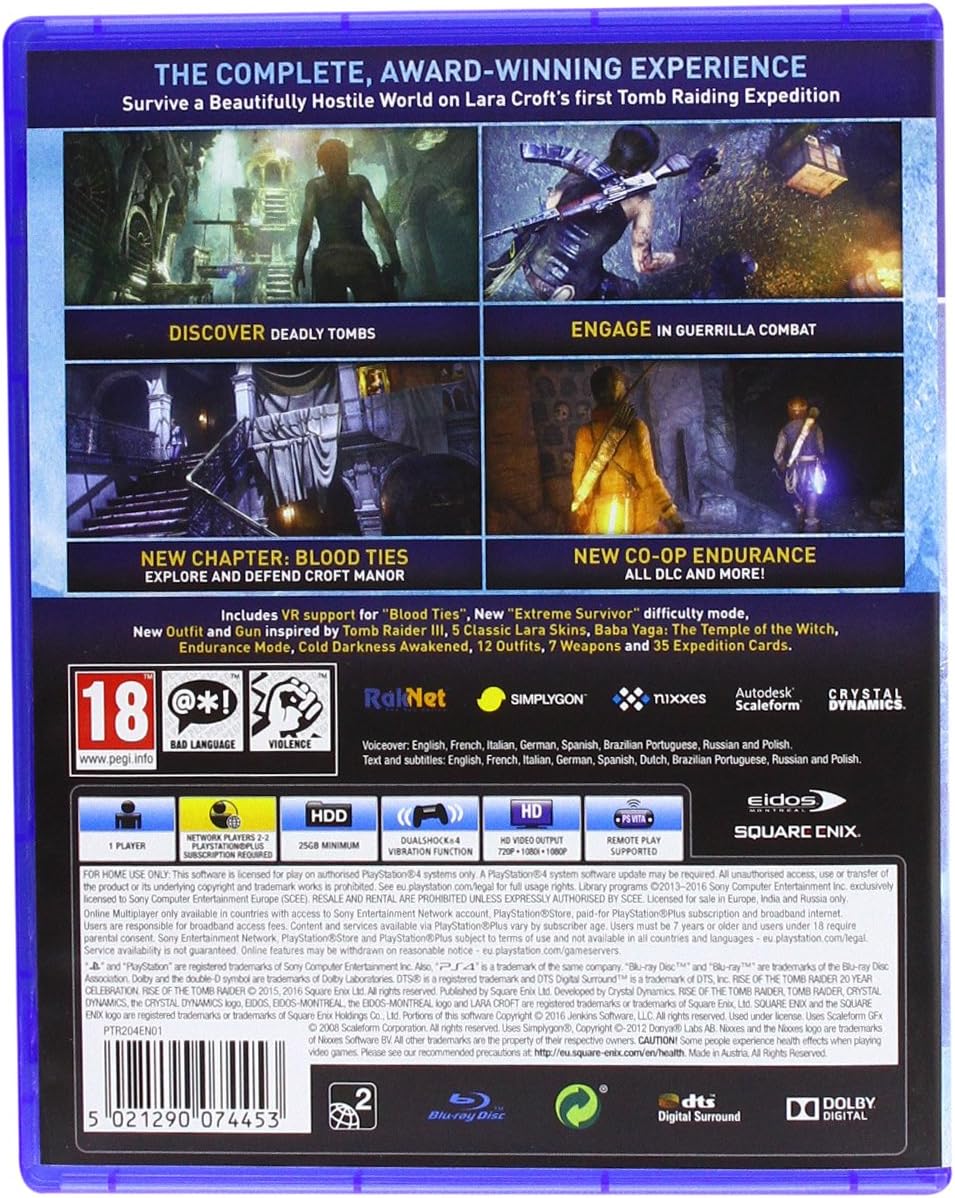 Square Enix Rise Of The Tomb Raider 20 Year Edt. [Playstation 4 ]