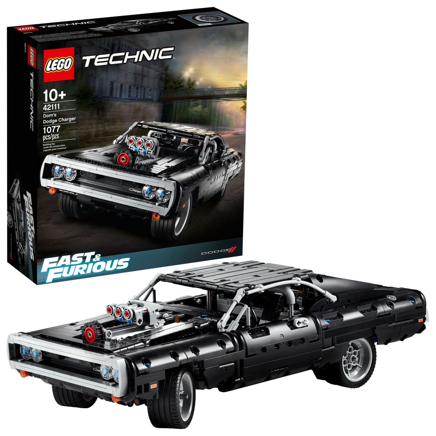 LEGO Technic Dom'un Dodge Charger'ı 42111 - 10 Yaş ve Üzeri Yüksek Performanslı Oyuncak Arabaları Seven Çocuklar için Koleksiyonluk Yaratıcı Oyuncak Model Yapım Seti (1077 Parça)