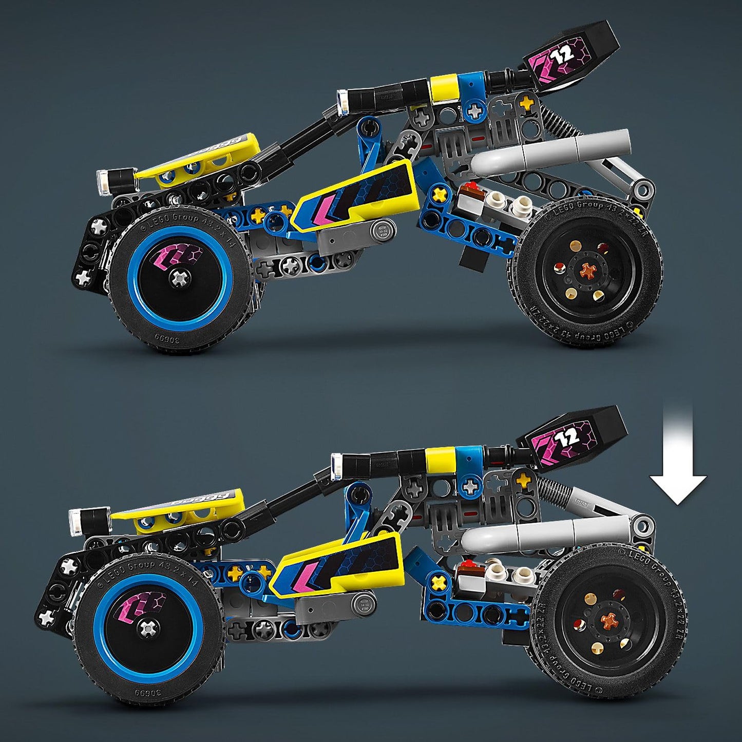 LEGO Technic Arazi Yarışı Arabası 42164-8 Yaş ve Üzeri Çocuklar için Koleksiyonluk Yaratıcı Oyuncak Model Yapım Seti (219 Parça)