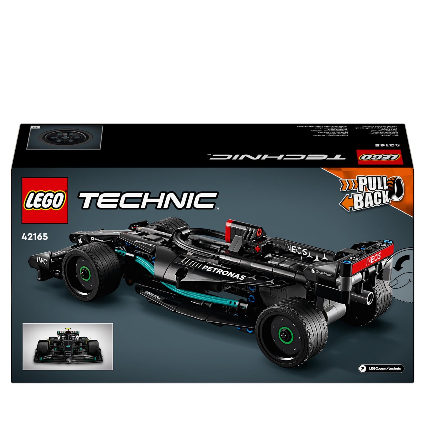 LEGO Technic Mercedes-AMG F1 W14 E Performance Pull-Back 42165-7 Yaş ve Üzeri Çocuklar için Koleksiyonluk Yaratıcı Yarış Arabası Model Yapım Seti (240 Parça)