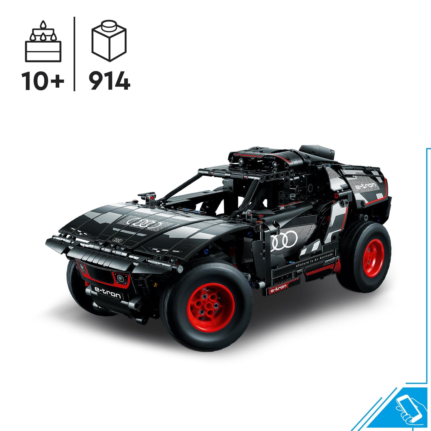 LEGO® Technic Audi RS Q e-tron 42160-10 Yaş ve Üzeri Uzaktan Kumandalı Ralli Arabalarını Seven Çocuklar için Yaratıcı Oyuncak Yapım Seti (914 Parça)