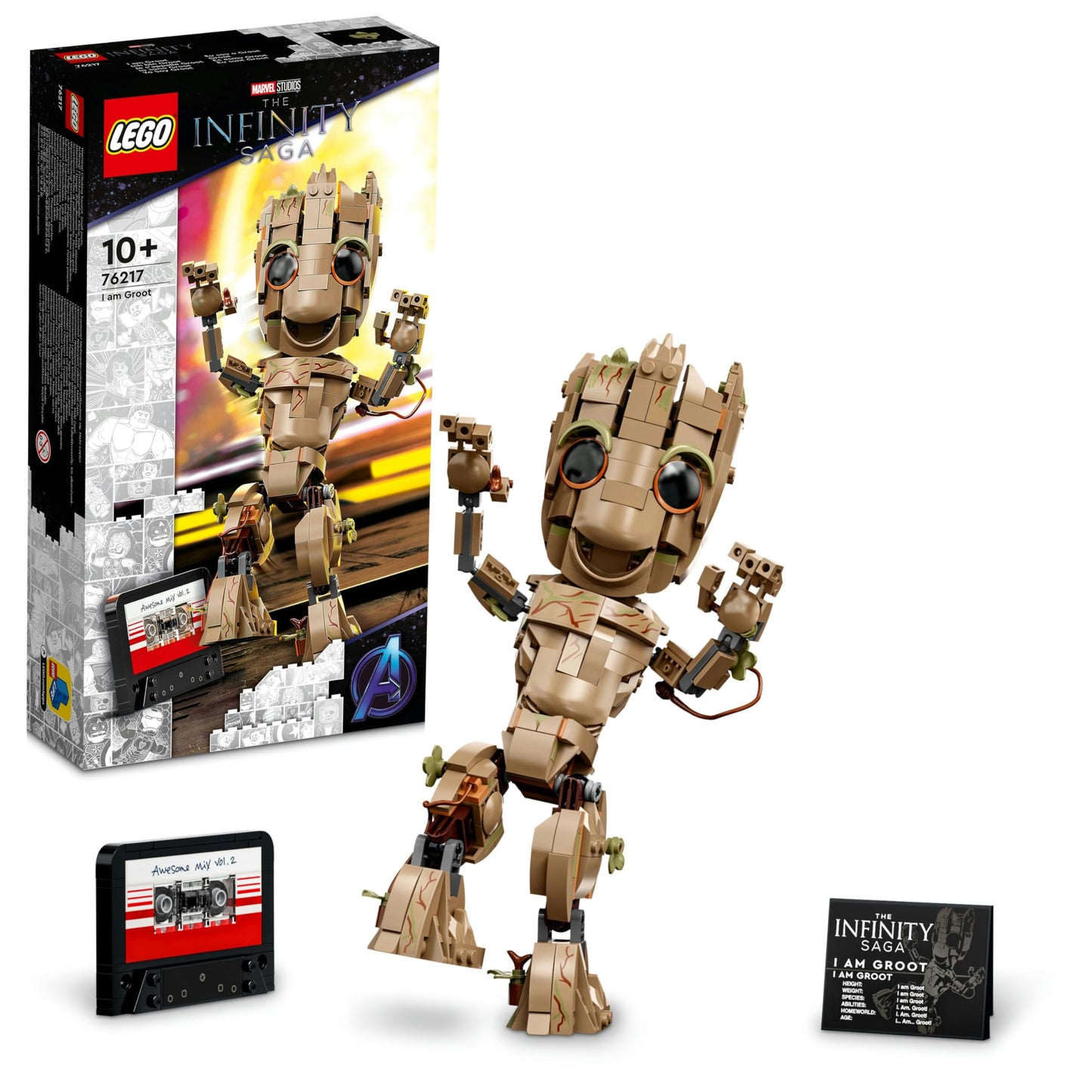 LEGO® Marvel Ben Groot 76217-10 Yaş ve Üzeri Çocuklar için Koleksiyonluk Bebek Groot Yapım ve Sergileme Modeli (476 Parça)