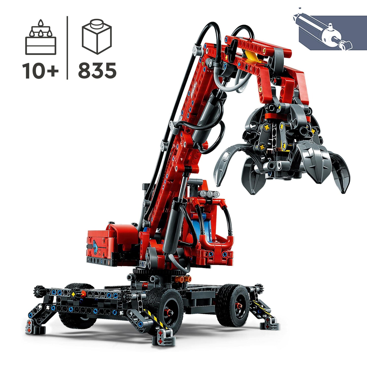 LEGO® Technic Malzeme Elleçleyici 42144-10 Yaş ve Üzeri İnşaat Oyuncaklarını Seven Çocuklar için Model Yapım Seti (835 Parça)