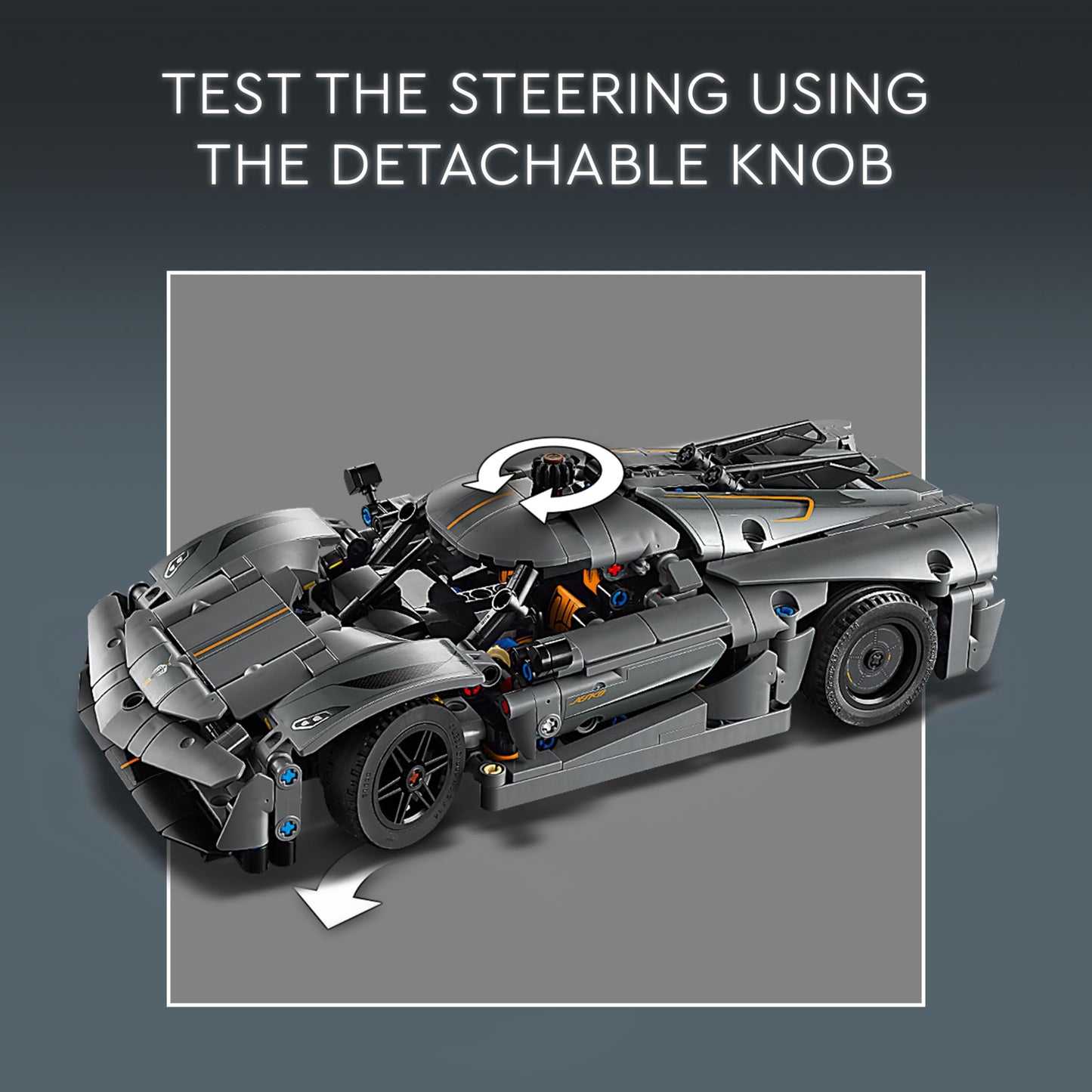 LEGO Technic Koenigsegg Jesko Absolut Gri Hiper Araba 42173 - Çocuklar için Oyuncak Yapım Seti, Doğum Günü Hediyesi Fikri (801 Parça)
