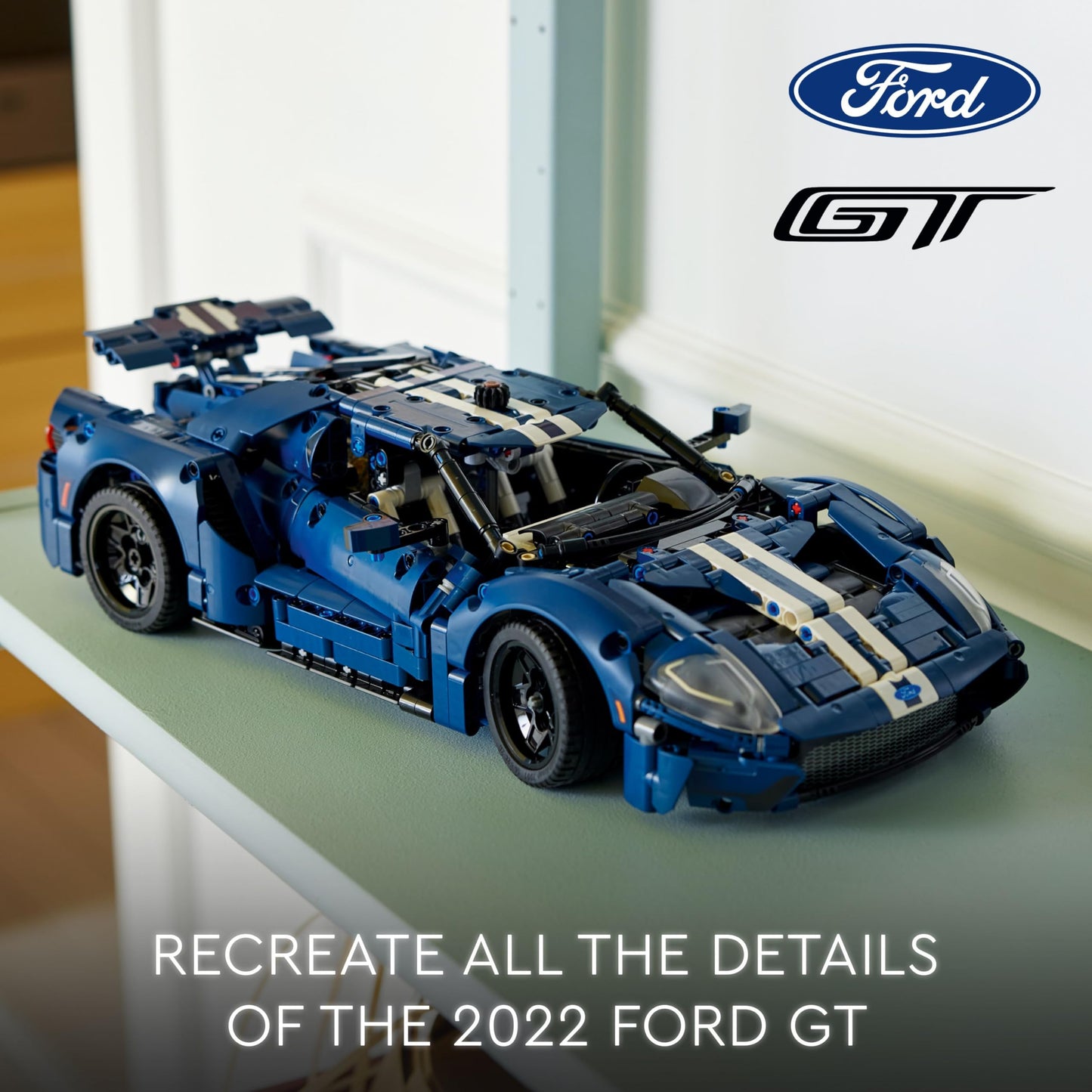 LEGO Technic 2022 Ford GT 42154 - Yetişkinler İçin Sergilenebilecek Bir Supercar Modeli İçeren Yaratıcı Model Yapım Seti (1466 Parça)