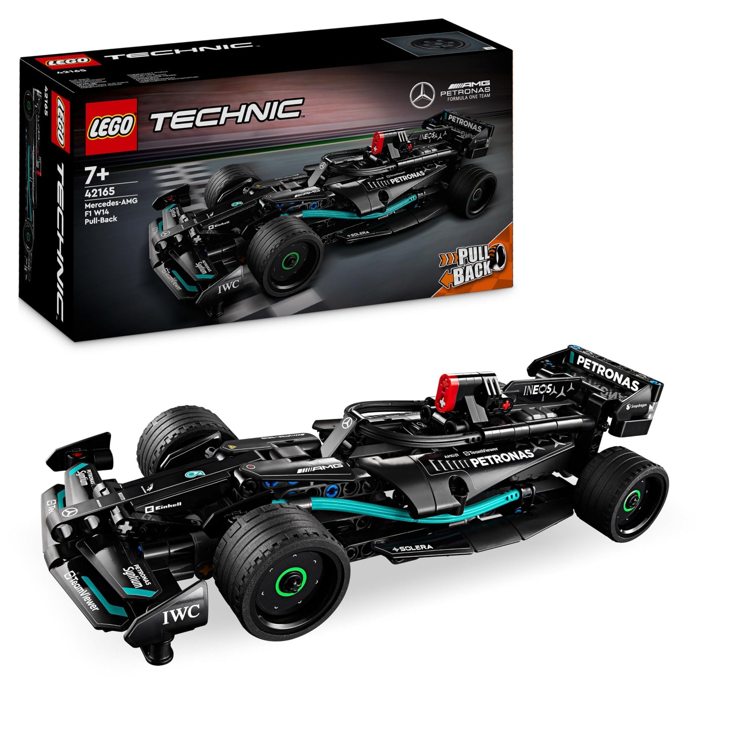 LEGO Technic Mercedes-AMG F1 W14 E Performance Pull-Back 42165-7 Yaş ve Üzeri Çocuklar için Koleksiyonluk Yaratıcı Yarış Arabası Model Yapım Seti (240 Parça)