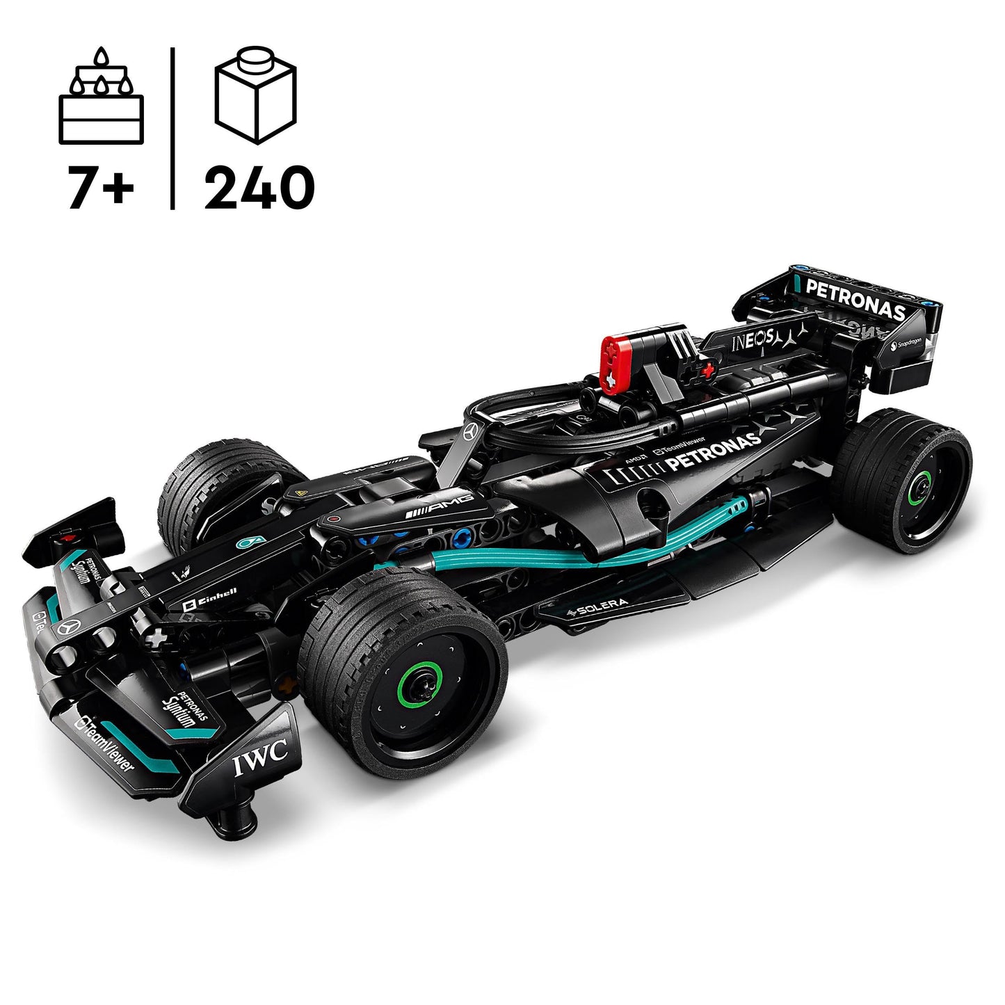 LEGO Technic Mercedes-AMG F1 W14 E Performance Pull-Back 42165-7 Yaş ve Üzeri Çocuklar için Koleksiyonluk Yaratıcı Yarış Arabası Model Yapım Seti (240 Parça)