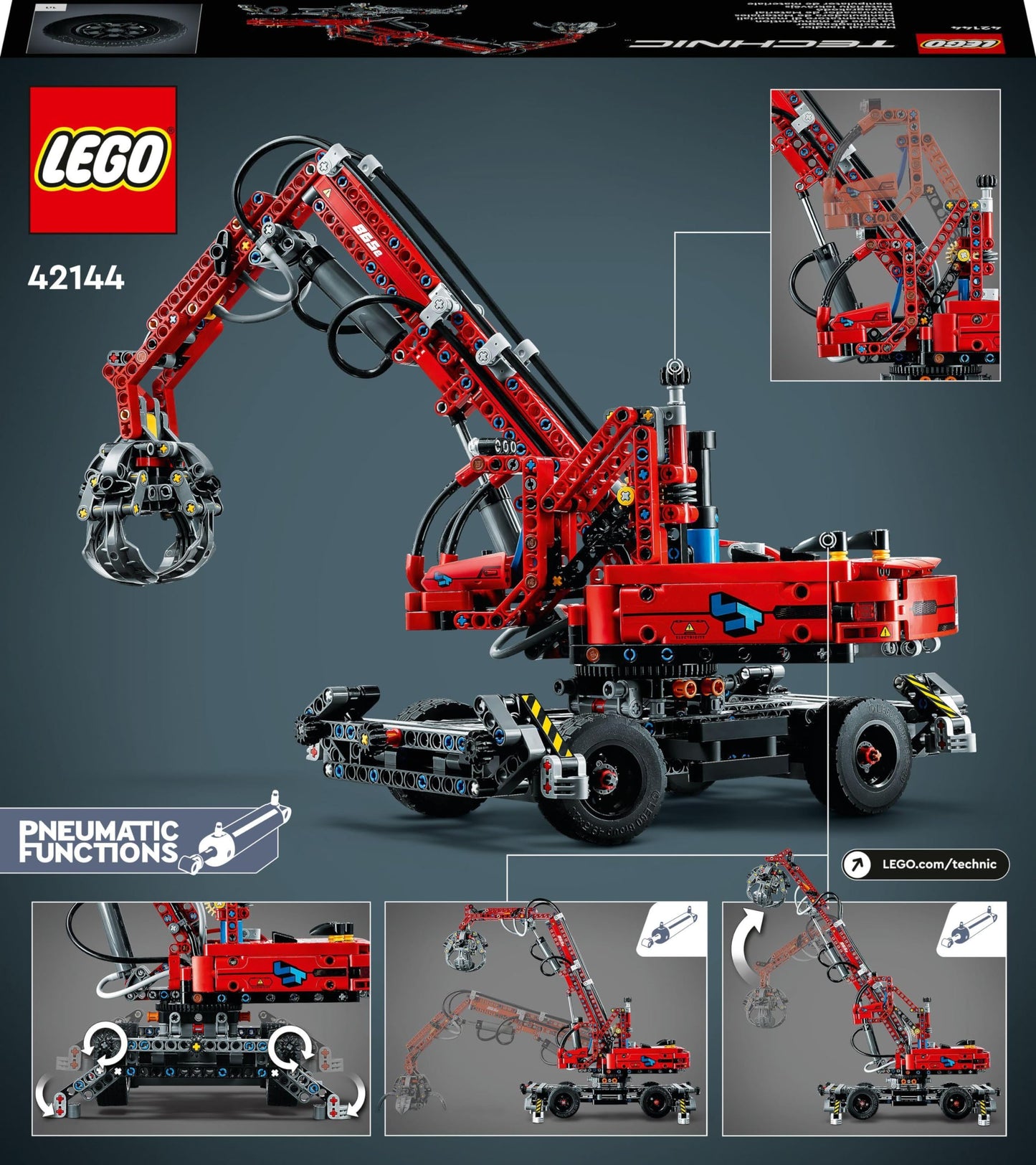 LEGO® Technic Malzeme Elleçleyici 42144-10 Yaş ve Üzeri İnşaat Oyuncaklarını Seven Çocuklar için Model Yapım Seti (835 Parça)