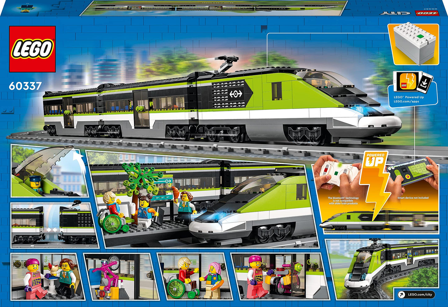 LEGO® City Ekspres Yolcu Treni 60337-7 Yaş ve Üzeri Çocuklar için Powered Up Teknolojili Oyuncak Tren Yapım Seti (764 Parça)