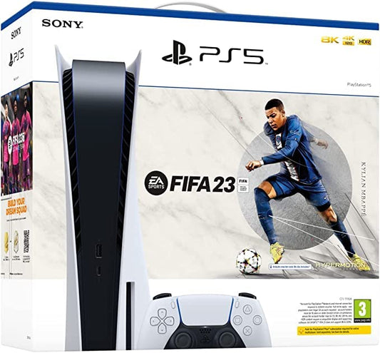 Sony PlayStation 5, CFI-1216A, 825GB SSD, Disc Edition, White + FIFA 23 (Voucher) + FIFA 23 Ultimate Team (Voucher)