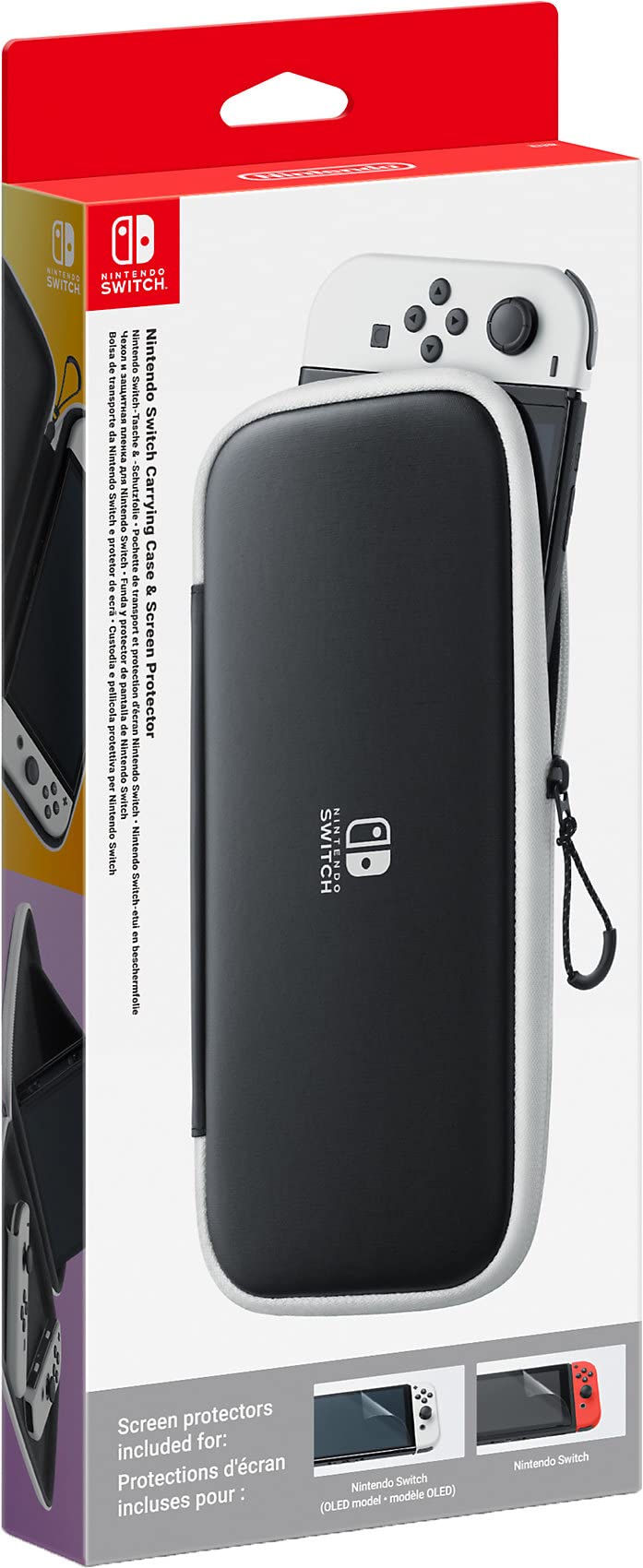 Nintendo Switch-Tasche &amp; -Schutzfolie - Schwarz/Weiß