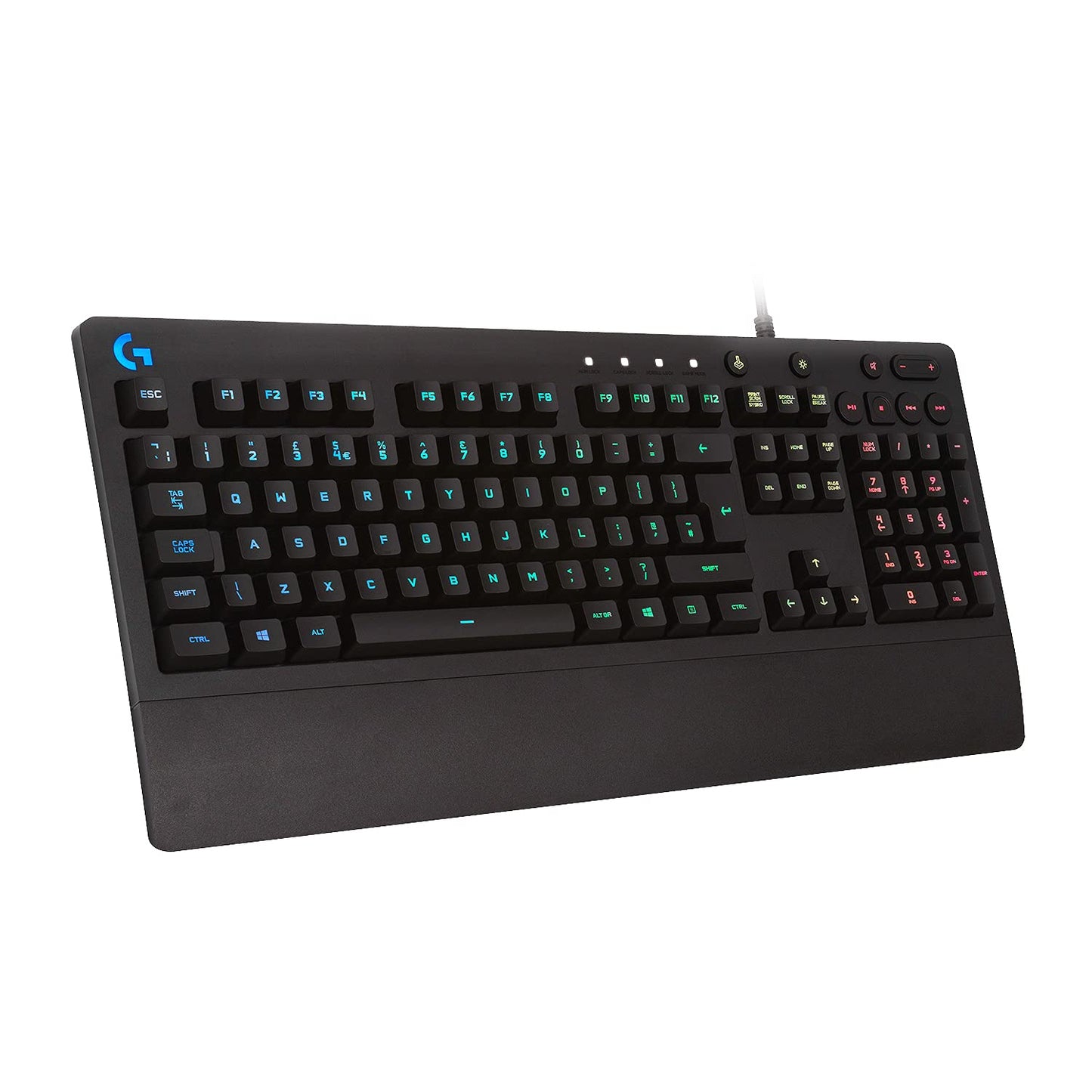 Logitech G G213 RGB Wired Gaming Keyboard, LIGHTSYNC Technology, Spill Resistant, Dedicated Media Controls, Turkish Q Keyboard, Black