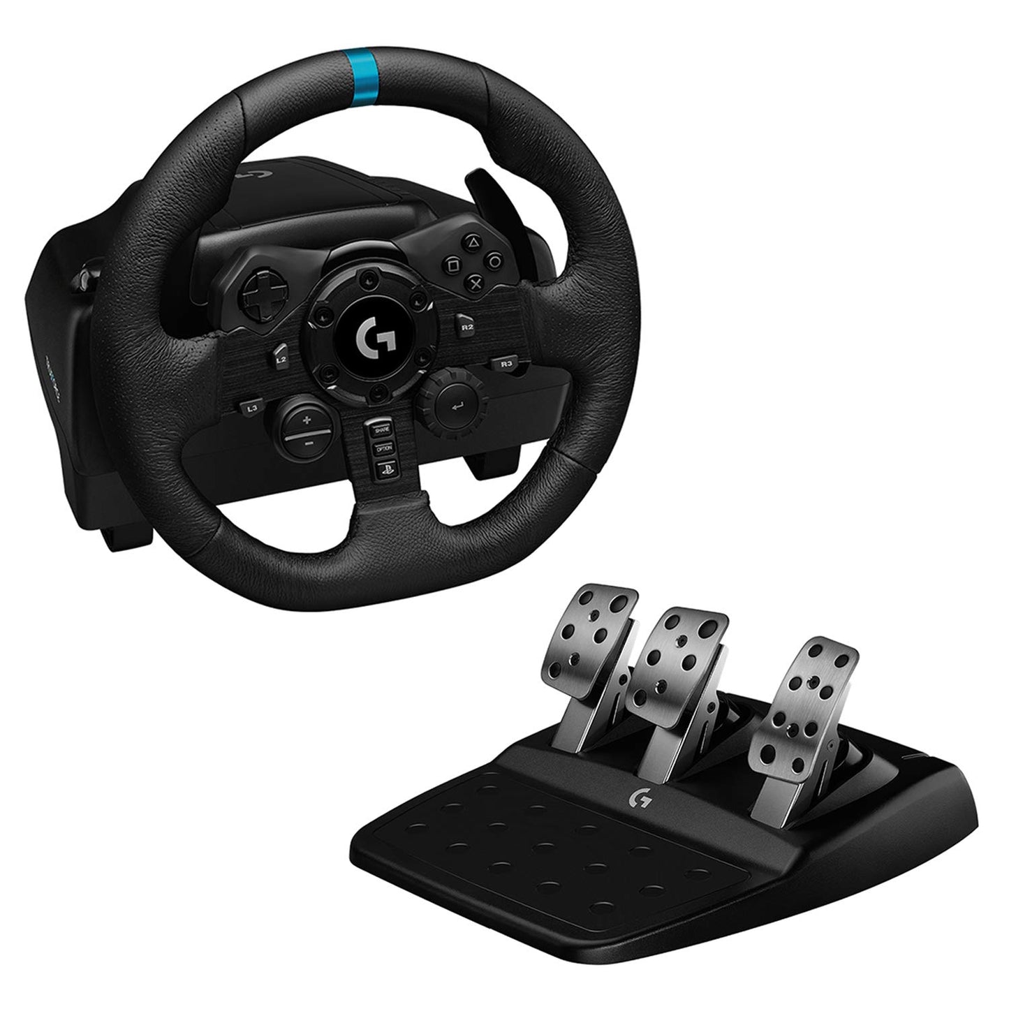 Logitech G923 Steering Wheel And Pedal, Ps4 And Pc, Black