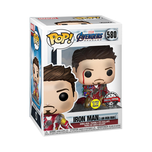Funko Pop! Avengers Son Oyun: Ben Am Iron Man Glow-in-the-Koyu Deluxe Vinil Şekil, Renkli"