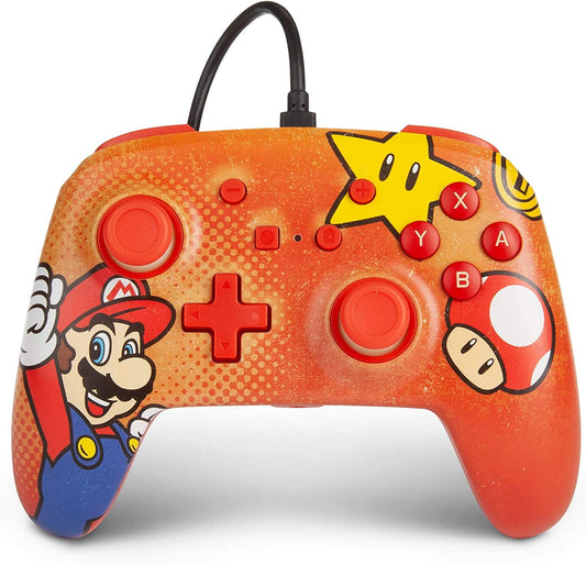 PowerA Enhanced Wired Controller for Nintendo Switch - Mario Vintage, Gamepad, Wired Video Game Controller, Gaming Controller - Nintendo Switch